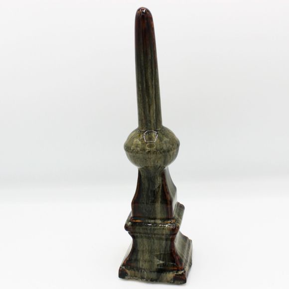 Vintage Drip Glaze Ceramic Finial 9" Handcrafted Décor Mantel Ornamental Piece - Picture 4 of 6